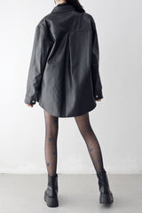 (Unisex) UP Overfit Leather Jacket