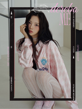 satin pink V-neck block core sweatshirt