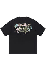 ブルーミングフラワーズエンブロイダードTシャツ