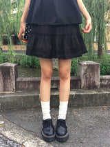 センリ レース ピンタック バンディング ミニ スカート