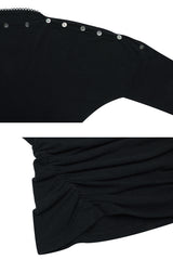 JENNIE BUTTONED TOP (SS ver.) black