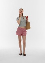 [MADE] Pinky Check Banding Shorts