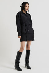 Sheer String Blouse, Black