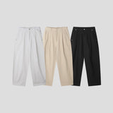 Volume curved cotton pants
