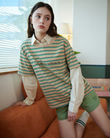 ストライプロゴTシャツ [BEIGE]