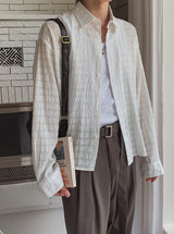 Crudy wrinkle check shirt