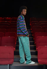 DYED ZIP CARGO PANTS / EMERALD
