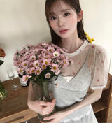 riot floral puff organza bl