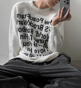 Angora mohair lettering knitwear