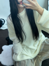 パッチ🤎ルーズガーリーオーバーニット🧸🤍🤎🖤4カラー