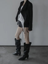 1214 City Belt Stiletto Long Boots (5cm)