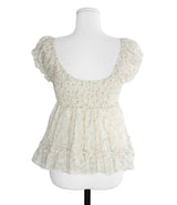 elpy floral shirring & frill off bl