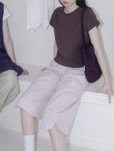 TULIP STRIPE CAPRI PANTS (PINK)