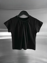 Center Shirred Round Crop Top