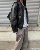 Humming leather jacket