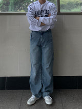 Dart Belt Straight Denim