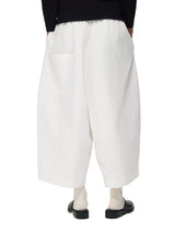 6CRAYON White French Lotus Waist Drawstring Wide Leg Casual Shorts