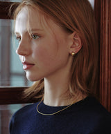 [925 silver] Deux.silver.107 / walnut earring (gold)