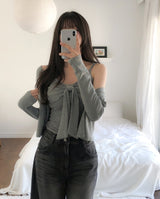 Simone Tie Ribbon Cardigan Set
