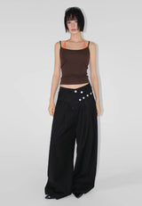 [BELT SET] CROSS LINE WIDE SLACKS