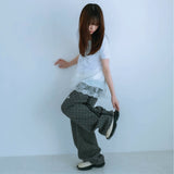 dot patch pants (gray)