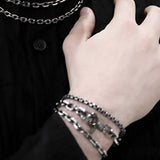 ss-6mm ブラックラインオリジナルチェーンブレスレット