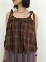 Plaid Balloon Blouse (2color)