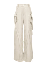  CUT OUT STRING CAGO PANTS . DRITY BEIGE