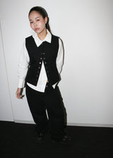 Button vest [Black]