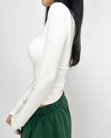 (WITH VOLUME PADS/BASIC ITEM/COMFORT & STRETCH GUARANTEED❤) 3 COLORS BASIC STRETCH SEMI-CROPPED U-NECK T-SHIRT