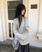 ネイティン ストライプ ロングスリーブ ニット