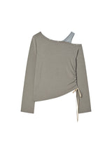 EYELET OFF SHOULDER L/S SAND