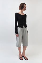 Boat Neck Cardigan / Black