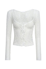 【即日発送】Romantic lace cardigan - white     