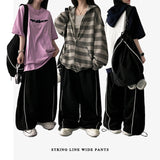 Tury banding line string training wide pants
