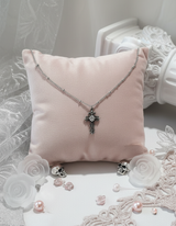 [NMIXX Haewon Necklace] Nocturne Gothic Cross Collarbone Necklace (Stainless Steel)