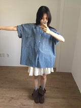 Overfit Nerd Check Shirt (2color)
