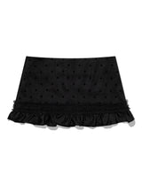 メッシュ スター ラッフル ミニスカート(BLACK)