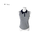 Eileen Stripe Collar Sleeveless T-shirt