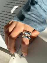 [925silver] Double bold layer ring