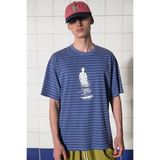 ピグメントストライプTシャツ / BLUE