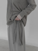 Velour Knot Maxi Long Skirt