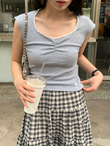 [MADE] Jasmine Shirring Lace Tee