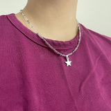 khaki point star necklace