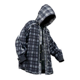 RELABEL (DIGGER SLITS) ダブルレイヤー チェックドメッシュ フェイクツーピース フーディ