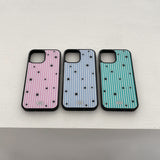 stripe star glossy glass bumper case (pink)