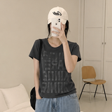 テープレタリング ルーズ スリムフィット ショートスリーブ Tシャツ(3 colors)