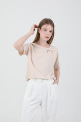 モダンスリットシャーリングTシャツ Beige