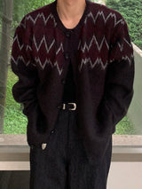 Shadow Jacquard Brush Cardigan