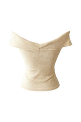 Claire Off-Shoulder Shirring Ribbon Top
